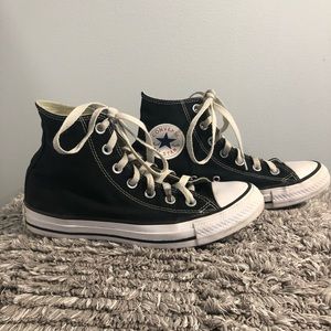 Black Hightop Converse. Size: W 7